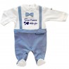 Winter Newborn jumpsuit, with hearts + "I'm daddy's meatball" print.