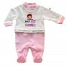 Winter Newborn jumpsuit, with hearts + "I'm daddy's meatball" print.