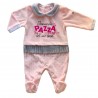 Tutina neonata in ciniglia "Innamorata pazza del mio papà" con pois glitterati