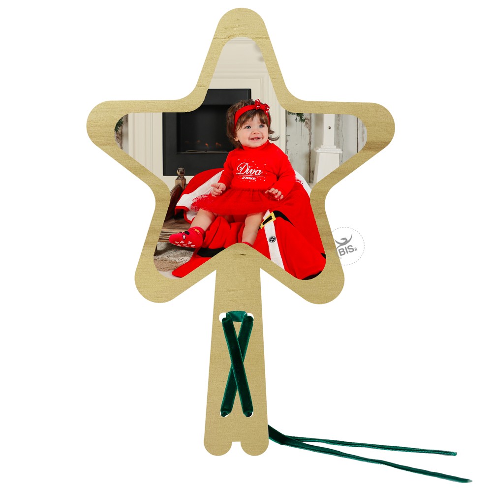 Puntale in legno a forma di stella