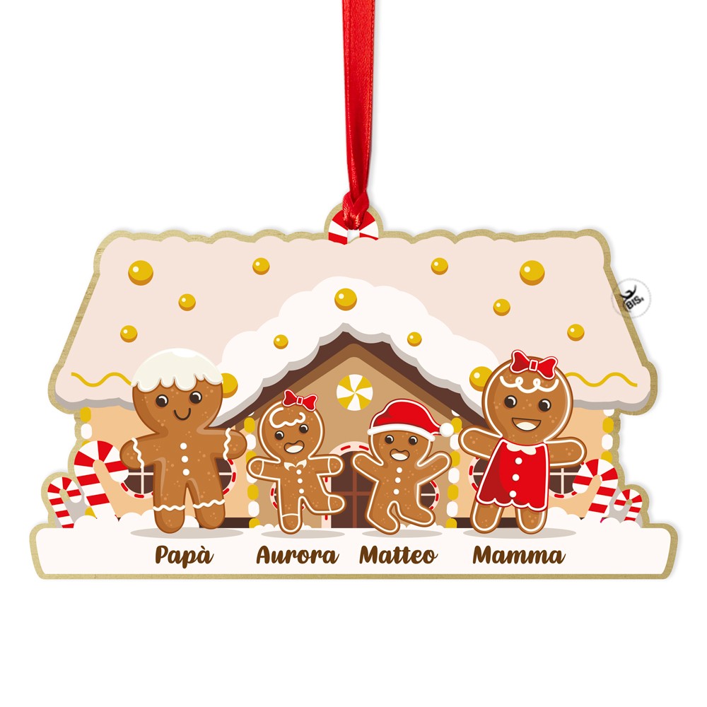 Addobbo in legno "Omini di marzapane"