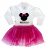 Abitino neonata con tulle glitter fuxia "topina"