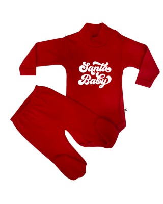 Set natalizio body lupetto e ghettine "Santa baby"