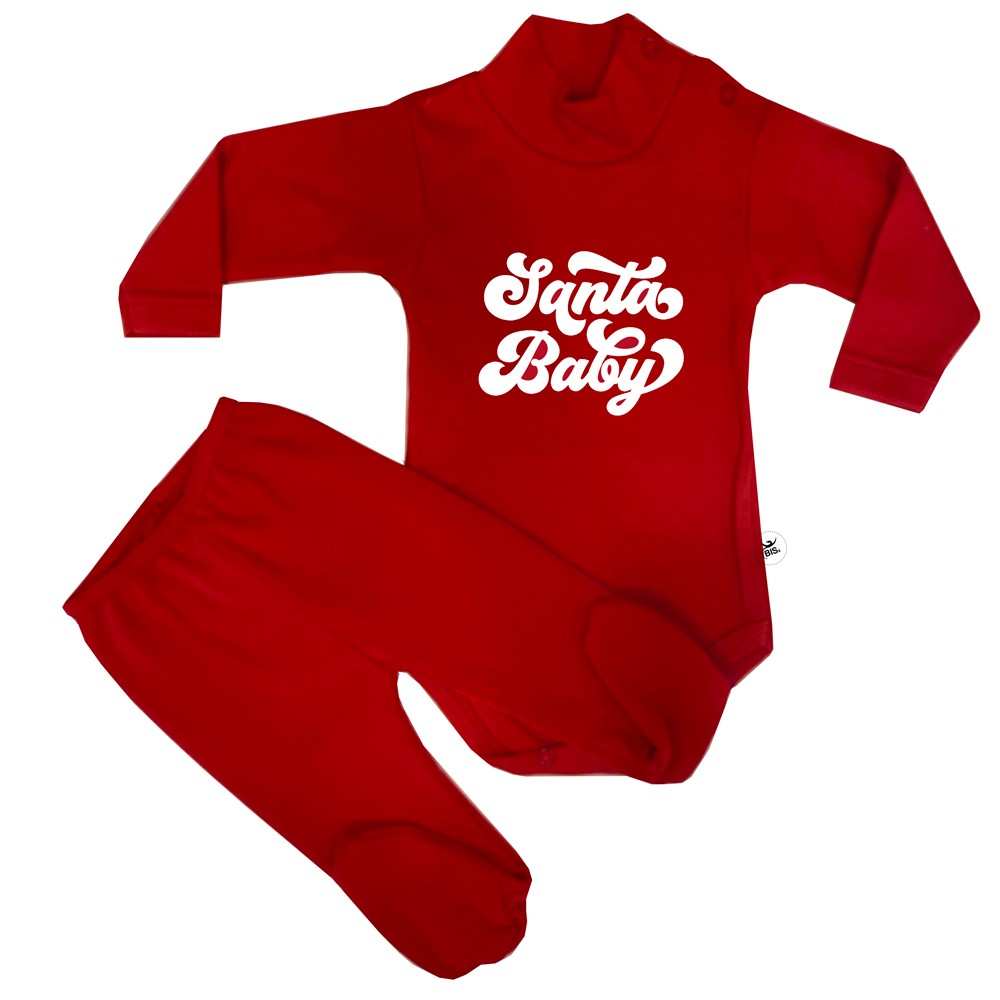 Set natalizio body lupetto e ghettine "Santa baby"