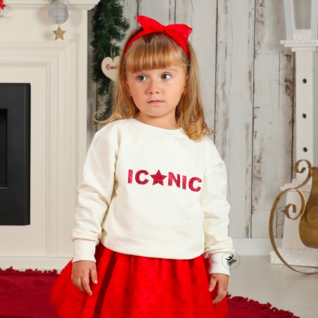 felpa bimba iconic stampa glitter