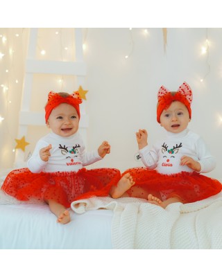 foto natalizie gemelle con nome