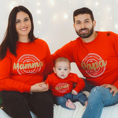 felpe famiglia il nostro primo natale da mamma e papà
