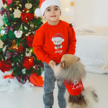 maglie abbinate famiglia e cane natale