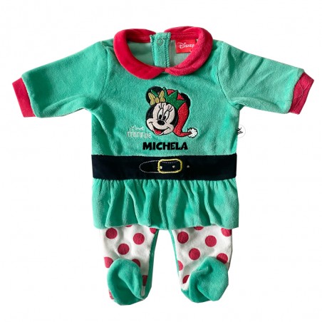 Tutina natalizia in ciniglia "Minnie Elfa"