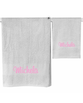 Coppia asciugamani da personalizzare con nome
