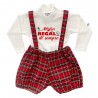 Completo con salopette tartan "Miglior regalo di sempre"