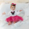 vestito neonata natalizio glitter fuxia