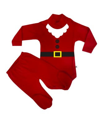 Set natalizio body lupetto e ghettine "Babbo Natale"