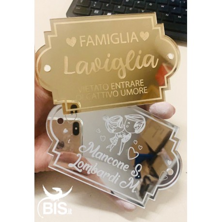 Appendino fuoriporta in plexi "Innamorati" da personalizzare