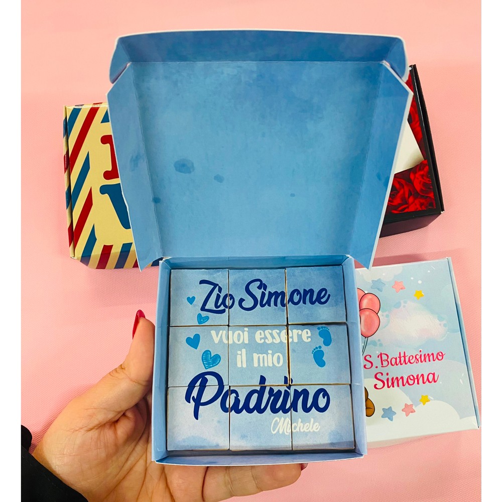 scatola cioccolatini dedica madrina