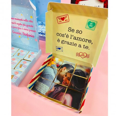 Scatola porta cioccolatini da personalizzare con foto e testo
