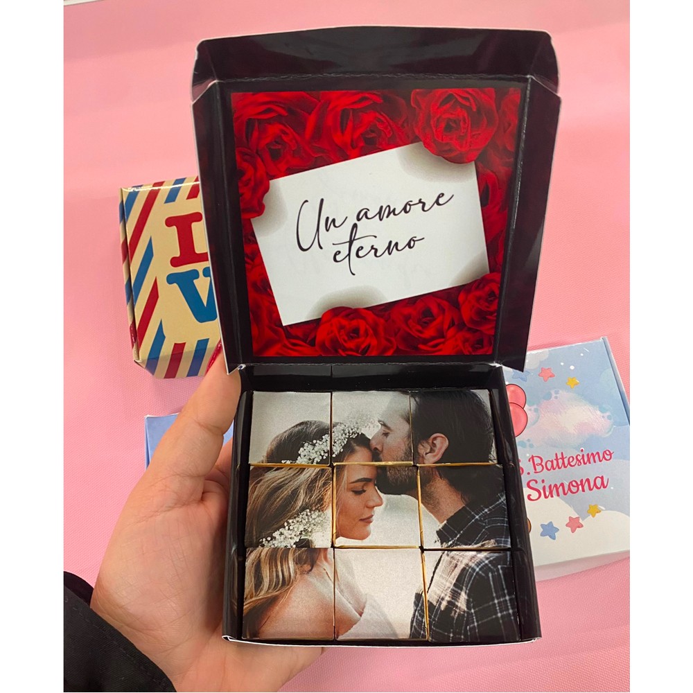 Scatola porta cioccolatini da personalizzare con foto e testo