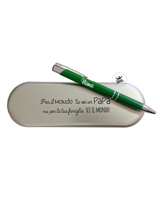 Penna verde con cofanetto