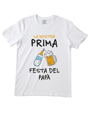 T-shirt uomo mezza manica "La nostra prima festa del papà"