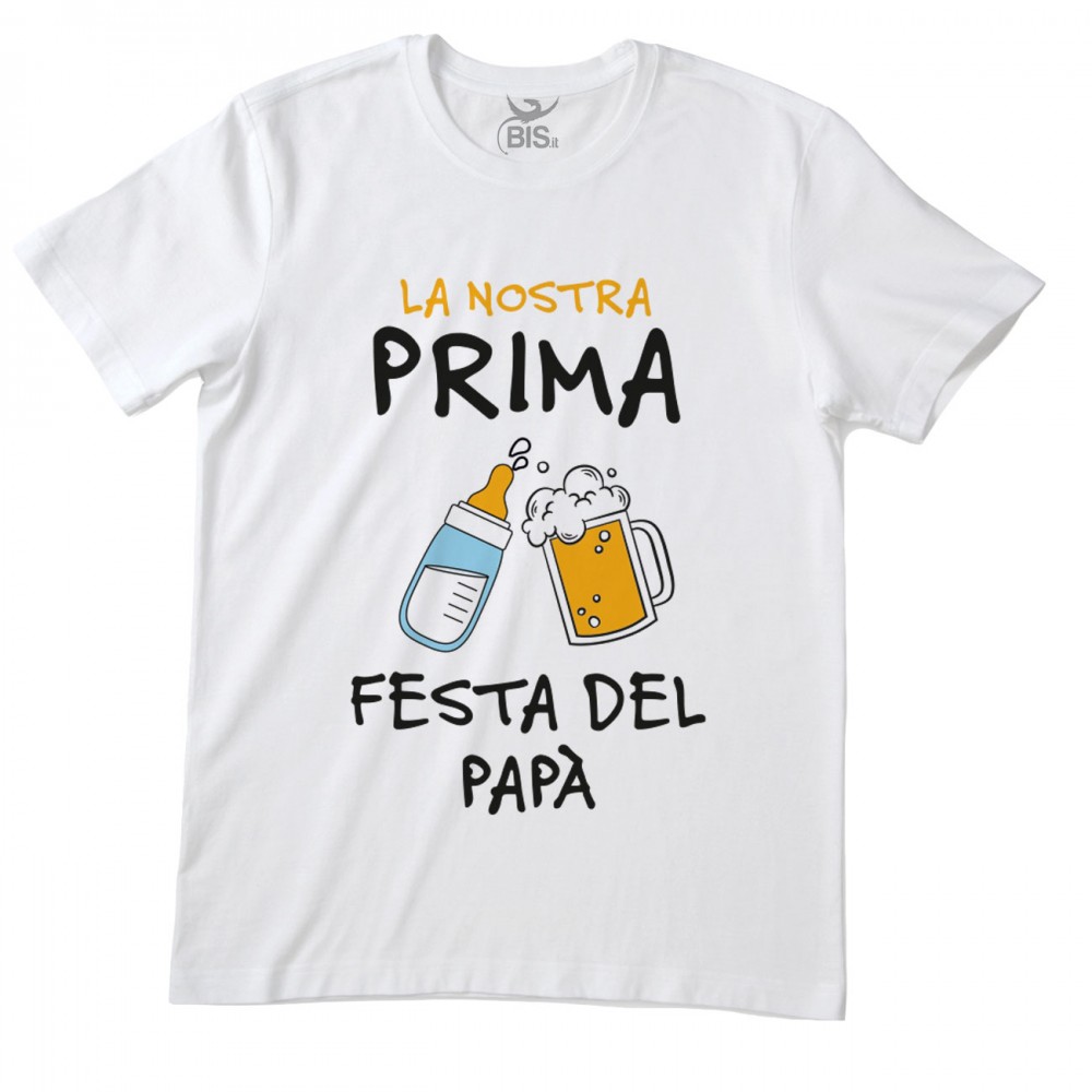 T-shirt uomo mezza manica "La nostra prima festa del papà"