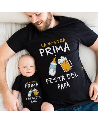 coordinato t-shirt body la nostra prima festa del papà