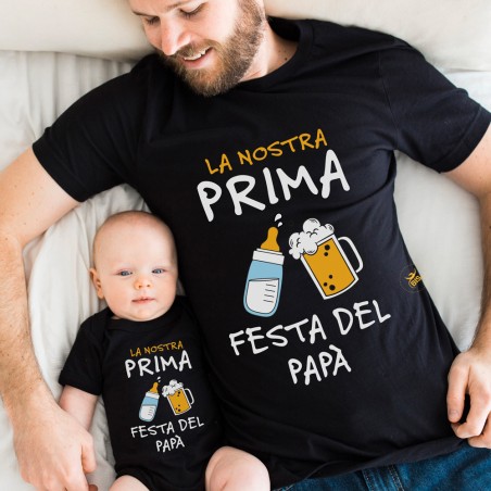 coordinato t-shirt body la nostra prima festa del papà