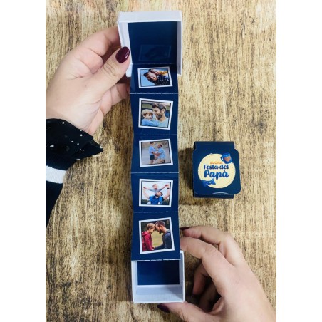 Scatola regalo  PAPA' con foto a fisarmonica da personalizzare