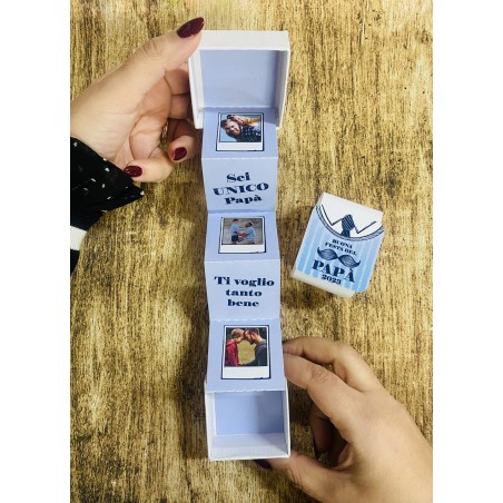 Scatola regalo  PAPA' con foto a fisarmonica da personalizzare