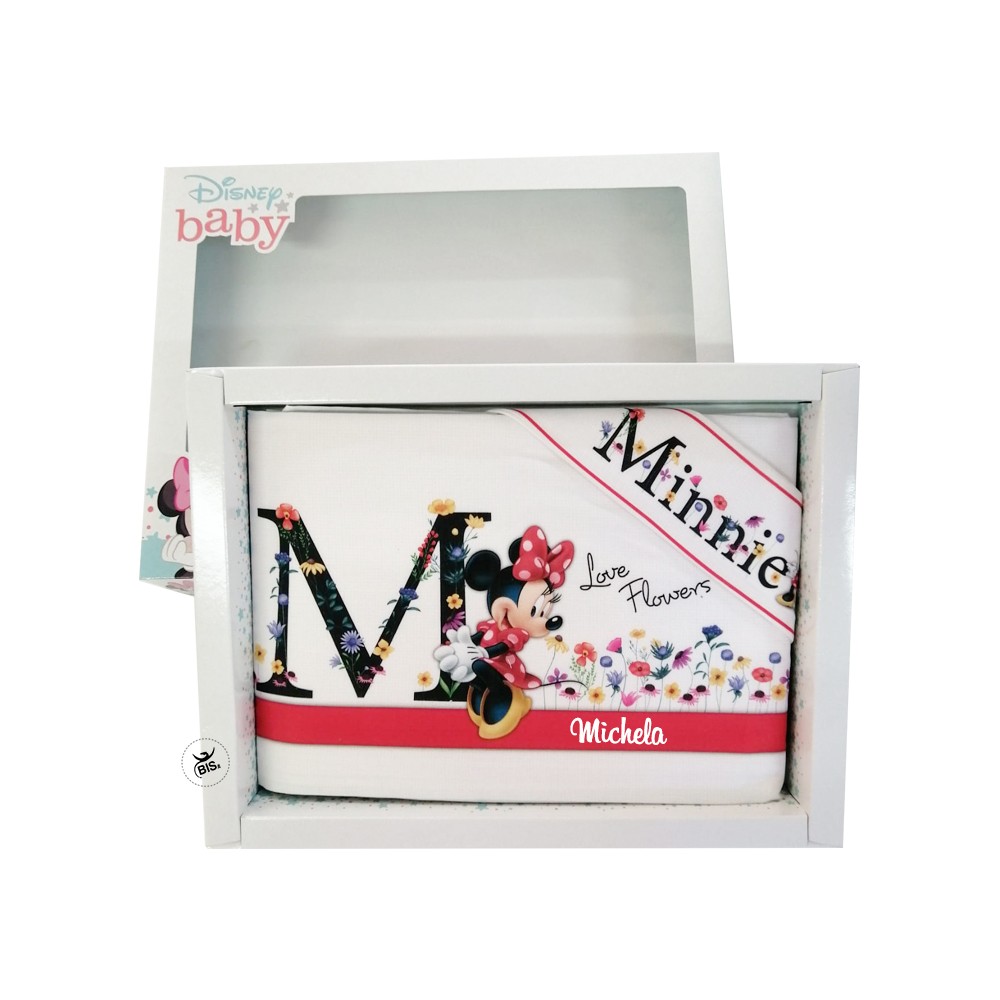 Set lenzuola "Minnie flowers"  rosso