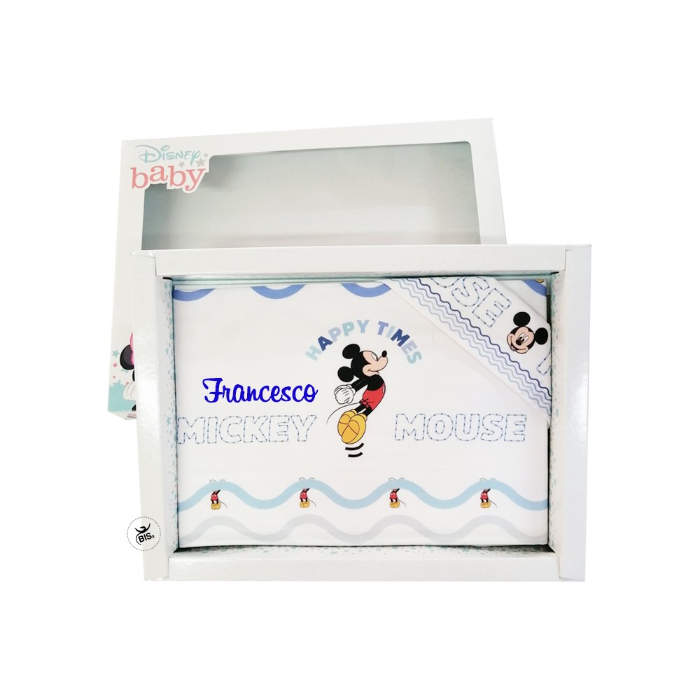 Set lenzuola "Mickey mouse Happy times" azzurro