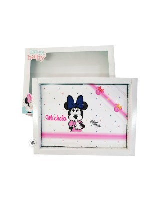 Set lenzuola "Minnie flake" con fiocco blu