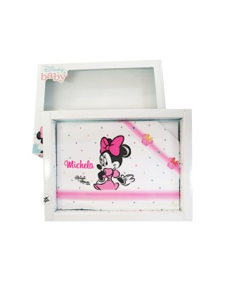 Set lenzuola "Minnie flake" con fiocco fuxia