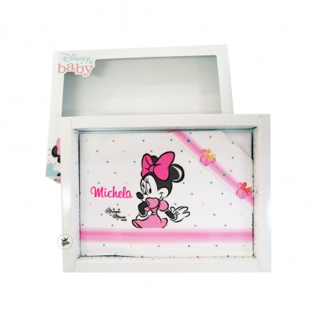 Set lenzuola "Minnie flake" con fiocco fuxia