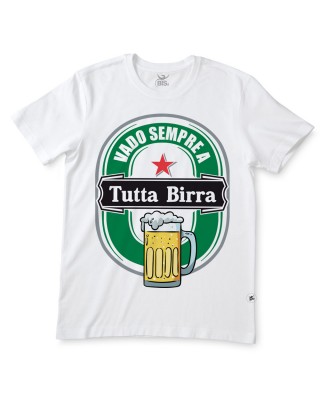 T-shirt uomo mezza manica "Vado sempre a tutta birra"