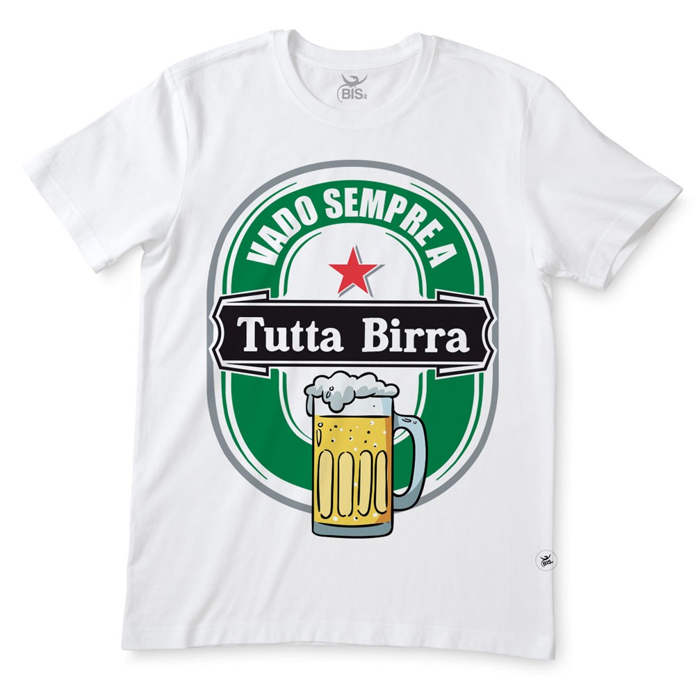 T-shirt uomo mezza manica "Vado sempre a tutta birra"