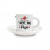 Tazzina da caffè con piattino in ceramica "I love you" da personalizzare