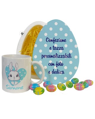 Confezione regalo "Pasqua" con cioccolatini e tazza in ceramica
