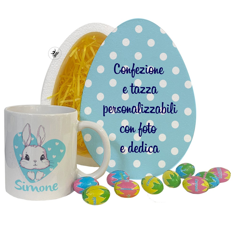 Confezione regalo "Pasqua" con cioccolatini e tazza in ceramica