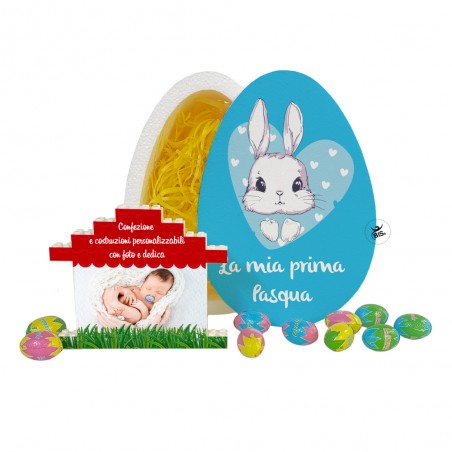 Confezione regalo "Pasqua" con cioccolatini e Casetta mattoncini da personalizzare
