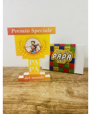 coppa mattoncini personalizzabile miglior papà al mondo