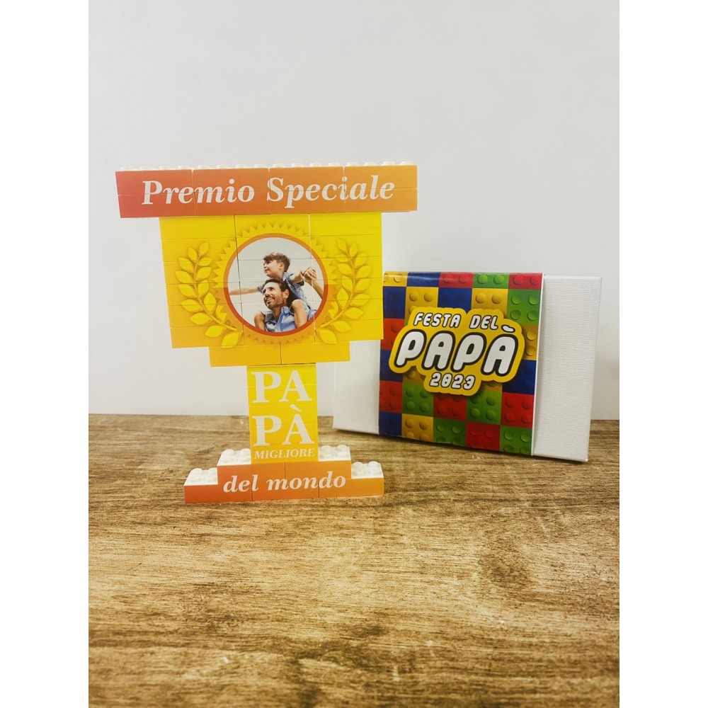 coppa mattoncini personalizzabile miglior papà al mondo