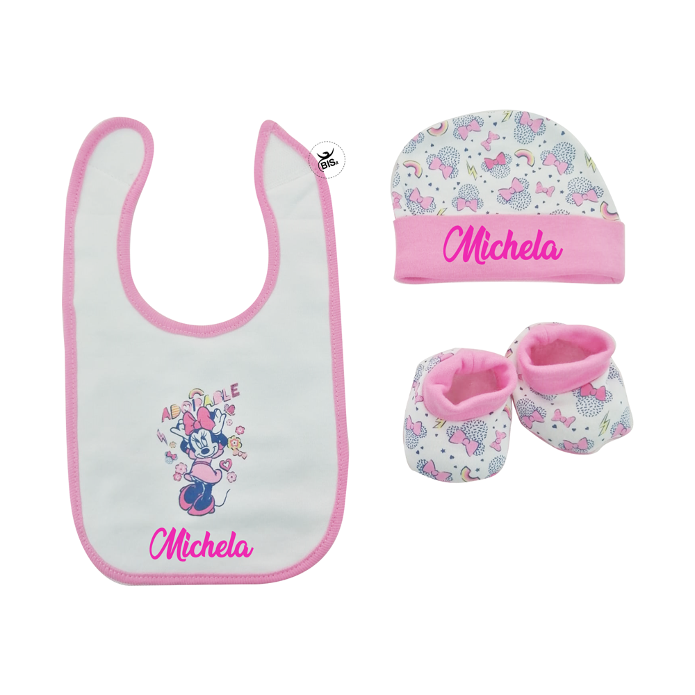 Kit 3 pezzi "Adorable Minnie" da personalizzare