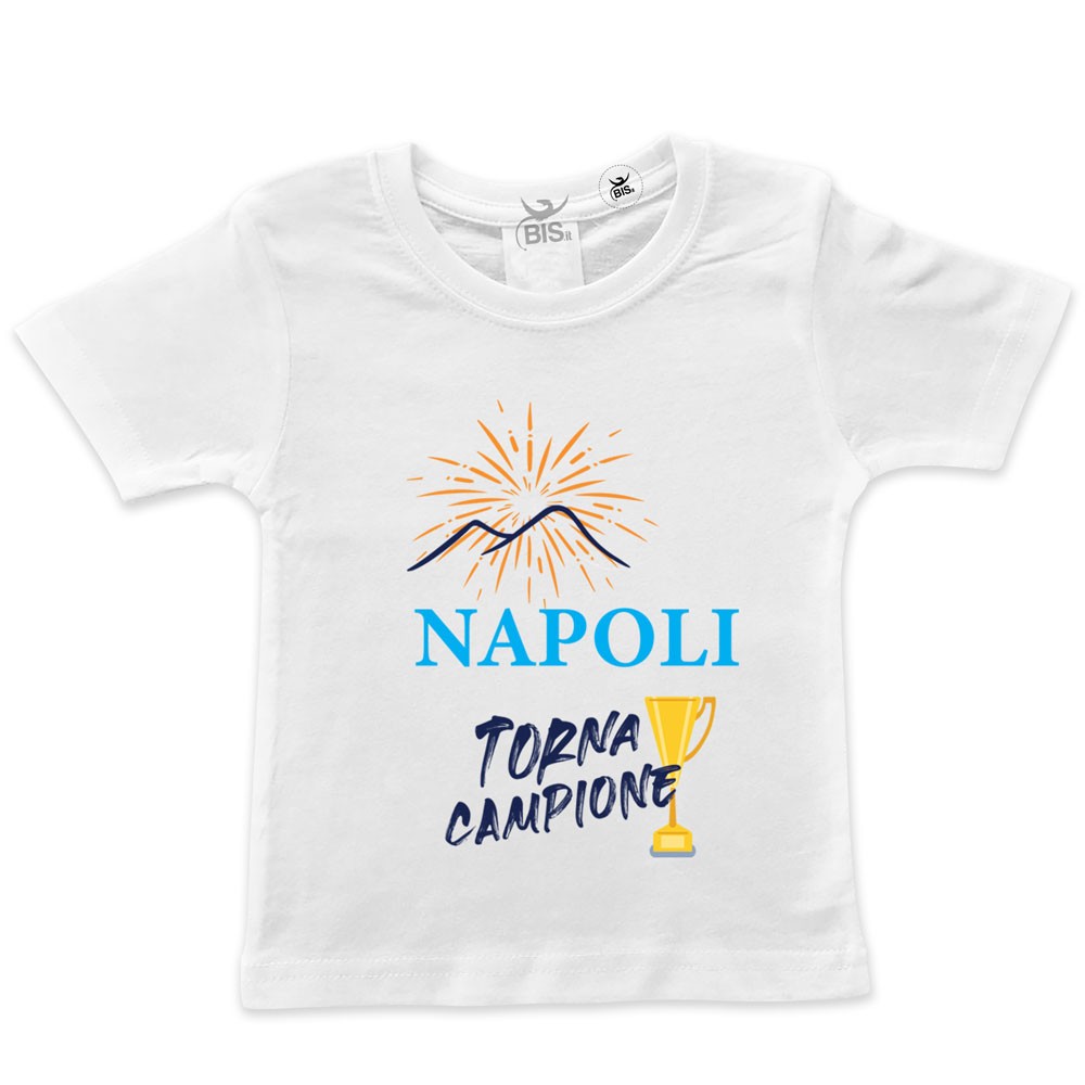 T-shirt bimbo/a manica corta "Napoli torna campione"