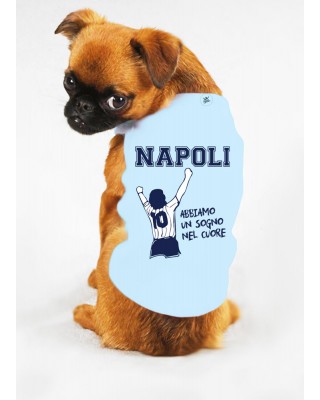 T-shirt cotone/caldo cotone per cane "Napoli torna campione"