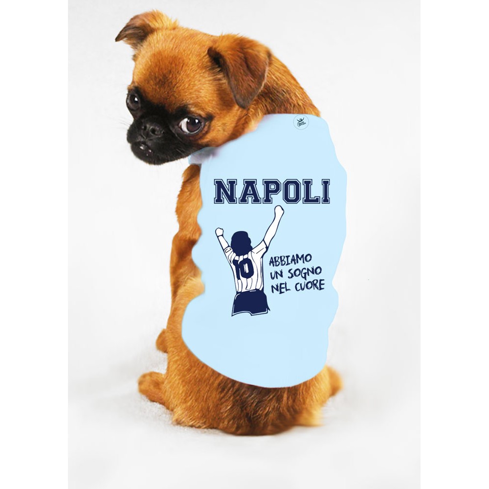 T-shirt cotone/caldo cotone per cane "Napoli torna campione"