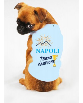T-shirt cotone/caldo cotone per cane "Napoli torna campione"
