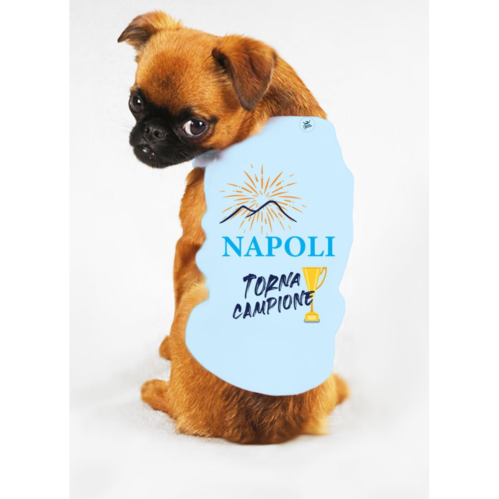 T-shirt cotone/caldo cotone per cane "Napoli torna campione"