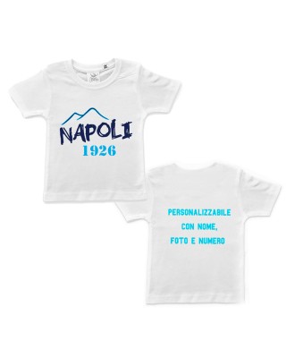 t-shirt bimbo napoli calcio campionato 2023 personalizzabile con numero,  nome e dedica