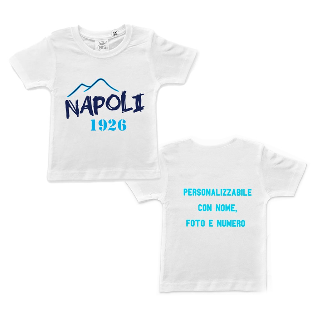 t-shirt bimbo napoli calcio campionato 2023 personalizzabile con numero,  nome e dedica