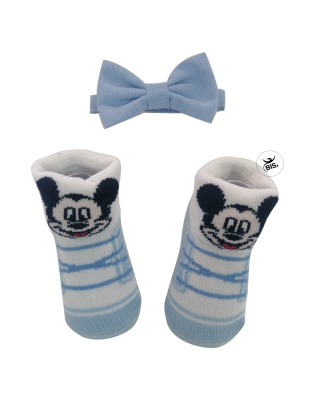 Set disney calzini e papillon "Mickey mouse" azzurro